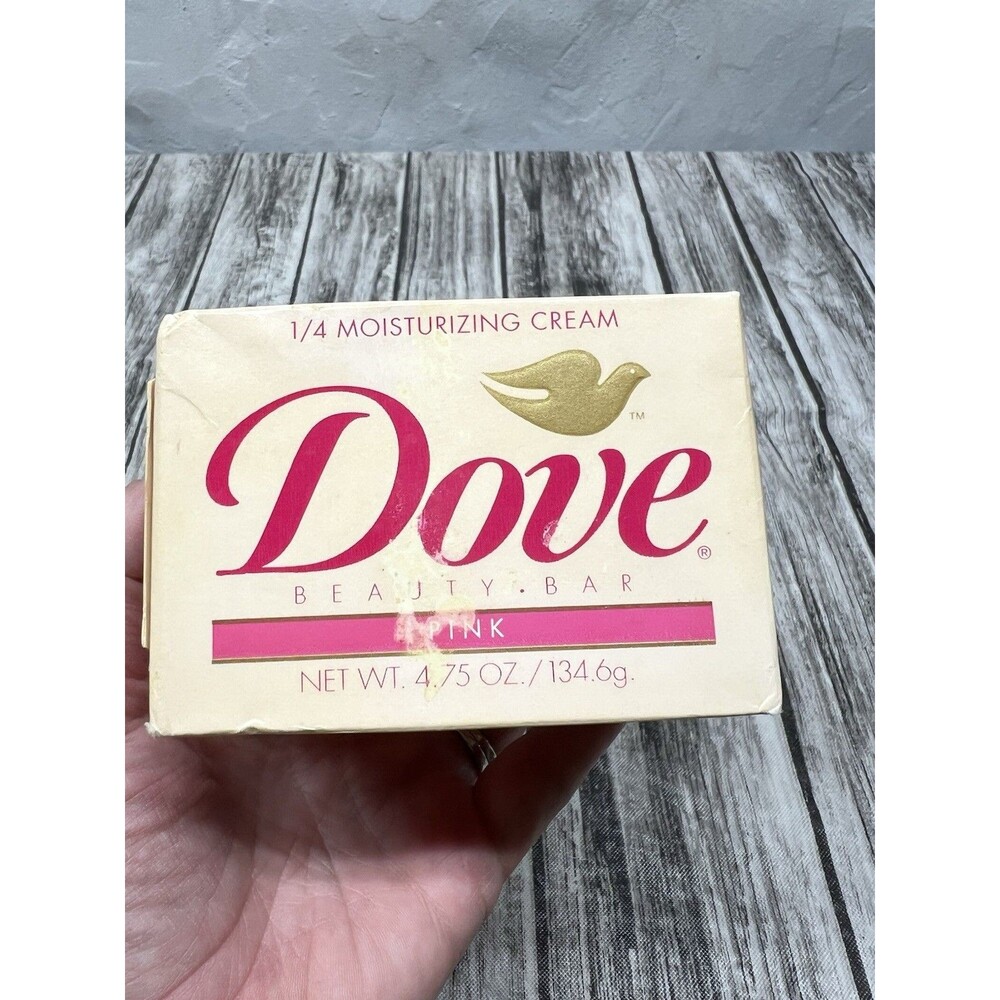 NEW 2 DOVE BEAUTY PINK VINTAGE NOS 1/4 MOISTURIZING CREAM BAR SOAP 4.75oz 1996 - Picture 4 of 4